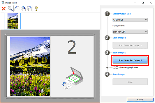 figure: Image Stitch window
